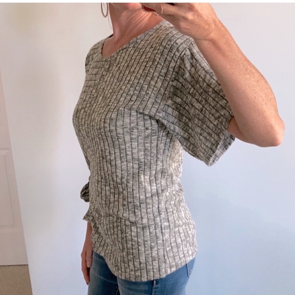 Marbled Grey Color Side Tie Top - Picture 6 of 7